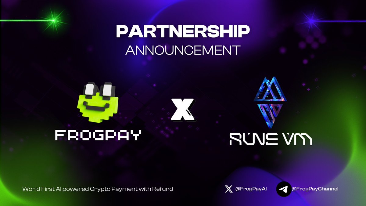 FrogPayAI's tweet photo. 🟣FrogPay x @RuneVMChain 

[Partnership Announcement]

We’re thrilled to announce our collaboration with RuneVM, an upcoming Bitcoin Layer 2 that’s set to revolutionize the blockchain ecosystem!
RuneVM leverages advanced technologies like zkRollups, zkSync, and zkSNARKs to boost liquidity, increase scalability, and enhance privacy. 📈
By bridging the gap between Bitcoin and EVM chains, RuneVM is creating a more interoperable and efficient DeFi landscape. 💡

Explore more about RuneVM and its vision: https://t.co/9f2W9VV0U6

Stay tuned for updates as we build the future of DeFi together! 🚀

#Partnerships #Bitcoin #DeFi #Blockchain #RuneVM #FrogPay #Layer2 #Innovation