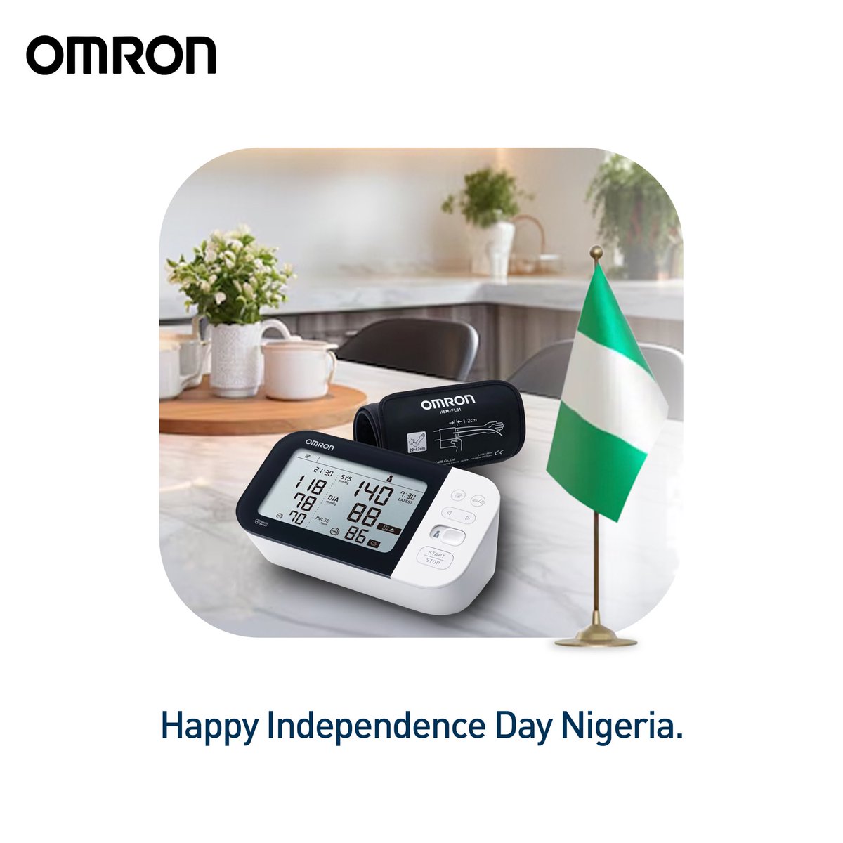 OMRON_Nigeria's tweet photo. Happy Independence Day, Nigeria! 🇳🇬

Today, we celebrate the spirit of unity, resilience, and progress that defines our great nation. At OMRON, we're proud to be part of Nigeria's journey towards innovation and growth. 

#NigeriaIndependenceDay #OMRONCares https://t.co/YRh20M3xjJ