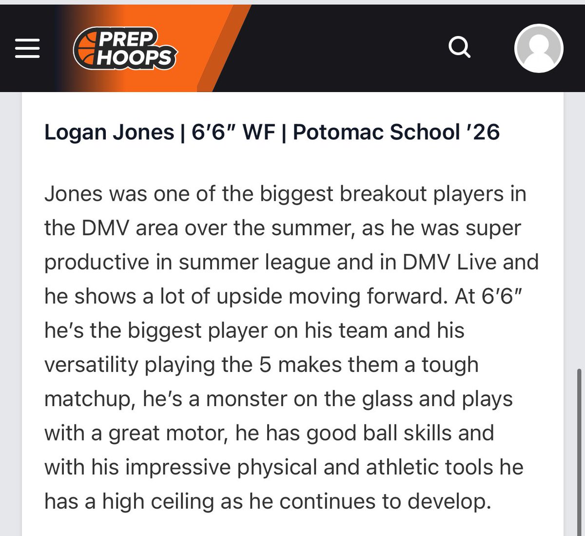 Really good write up by <a href="/jwherron10/">Jack Herron</a> on Logan following the summer. Lol he no longer has to play the 5 for us with big Daniel back there now. Putting it all together as a Big Wing! <a href="/_loganjones3/">Logan Jones</a> 
#PantherPride