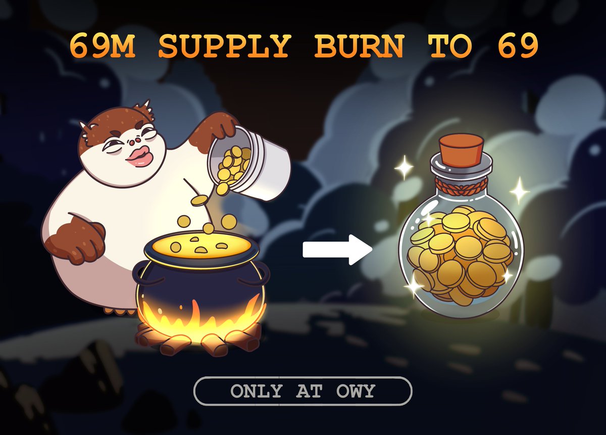 owy_wtf's tweet image. 🔥 69M Supply Burns to 69, Only at OWY! 🔥 

Do you know OWY is the only coin that starts with 69,000,000 tokens and will continuously burn until just 69 tokens are left? 🚀 

This is all possible thanks to our Inverse Economics—the power of hyper-deflationary mechanics at work!…