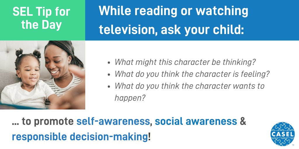 caselorg's tweet image. #TipTuesday: Here's a tip for parents to help promote #SEL competencies during everyday activities.