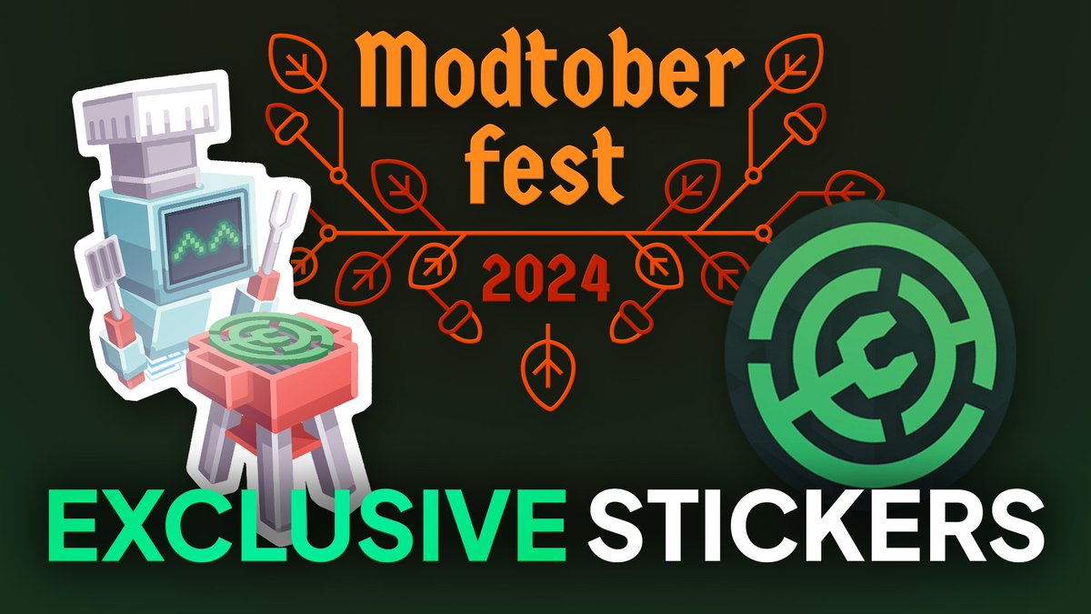 🧑‍💻 Developers!

Modrinth is sponsoring Modtoberfest again this year! Submit at least four valid Pull Requests to participating projects to earn a pack of stickers, including the two below!

The left is exclusive to Modtoberfest 2024, don't miss it!

modtoberfest.com