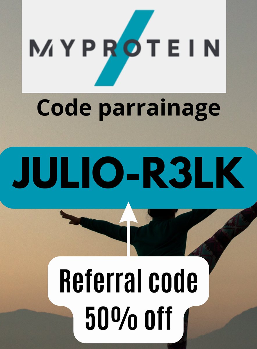 Abdelparrain22's tweet image. Referral code for new user myprotein : JULIO-R3LK

50% off !!

#discount #offer codigo #codio