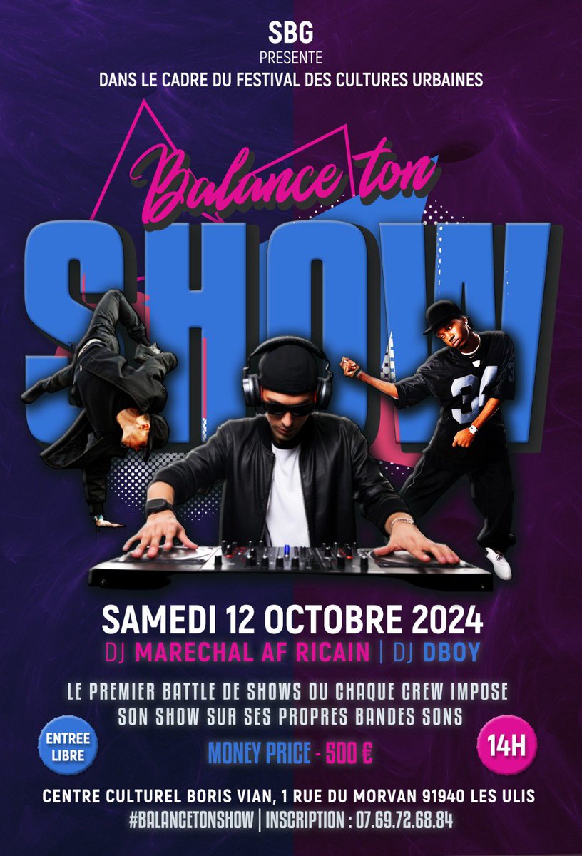 6emeartS's tweet photo. 1er battle de la saison avec les Meltin’Skills, samedi 12 octobre au centre culturel Boris Vian à @LesUlisOfficiel https://t.co/vGRIT1NWm1