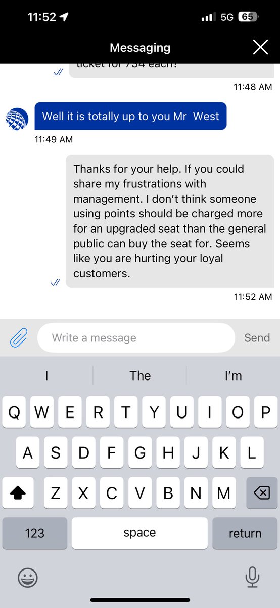 browns2772's tweet photo. @united charging loyal customers that use points an upgrade fee that is higher than what the cost of the seat is on your website is just wrong. https://t.co/ki9HmJCHyG