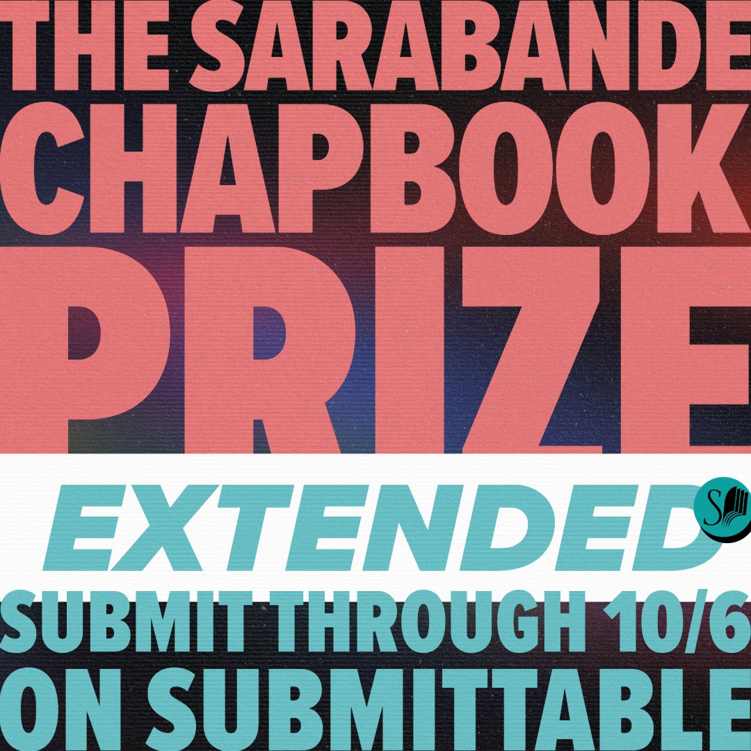 Don’t let a missed deadline scare you this *sP0oKy sEaS0n*! 🎃 Instead, you can submit to the Sarabande Chapbook Prize through this Sunday 10/6 at 11:59 PM EST! 

Visit the link in our bio to submit!