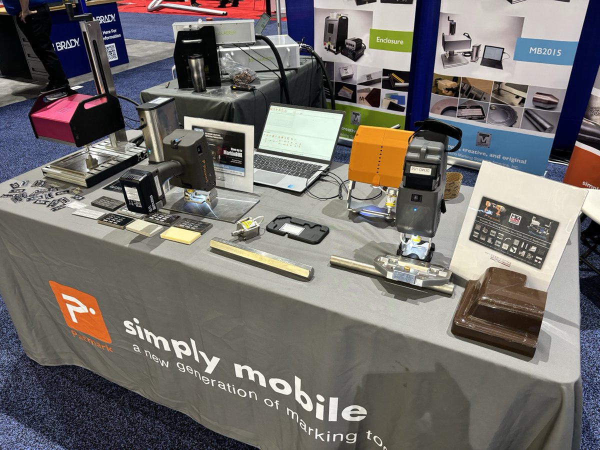 TochoInc's tweet photo. Last day of #NECA2024. Stop by booth #444 &amp; see the latest in #industrial #marking #equipment.   
#PinMarking  #MarkinBOX #Patmark #lasermarking #identification #engraving #Electrical #contractor #portable #batterypowered @necanet  #sandiego #NECASanDiego24 @MBMetalTech https://t.co/lfUFRQiYsB