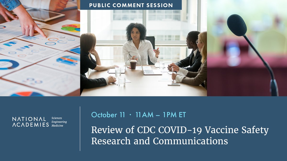 We are seeking comments &amp; suggestions on how to improve CDC’s vaccine safety research. Members of the public should register by 10/7 to participate in the virtual public comment session on 10/11. The number of slots is limited. Learn more &amp; register here: ow.ly/8oem50TpF01