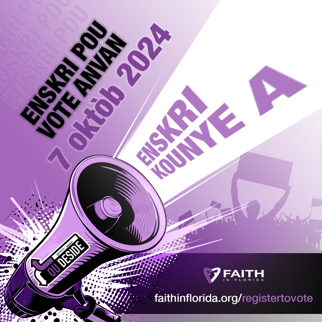 FaithFlorida's tweet photo. Make sure your family and friends are registered to vote. ⁠
⁠
They can register here 👉️: https://t.co/FURcTGTIpn⁠
⁠
#BeAVoter #WeWillVote #faithinflorida https://t.co/C3PyM9zzYI