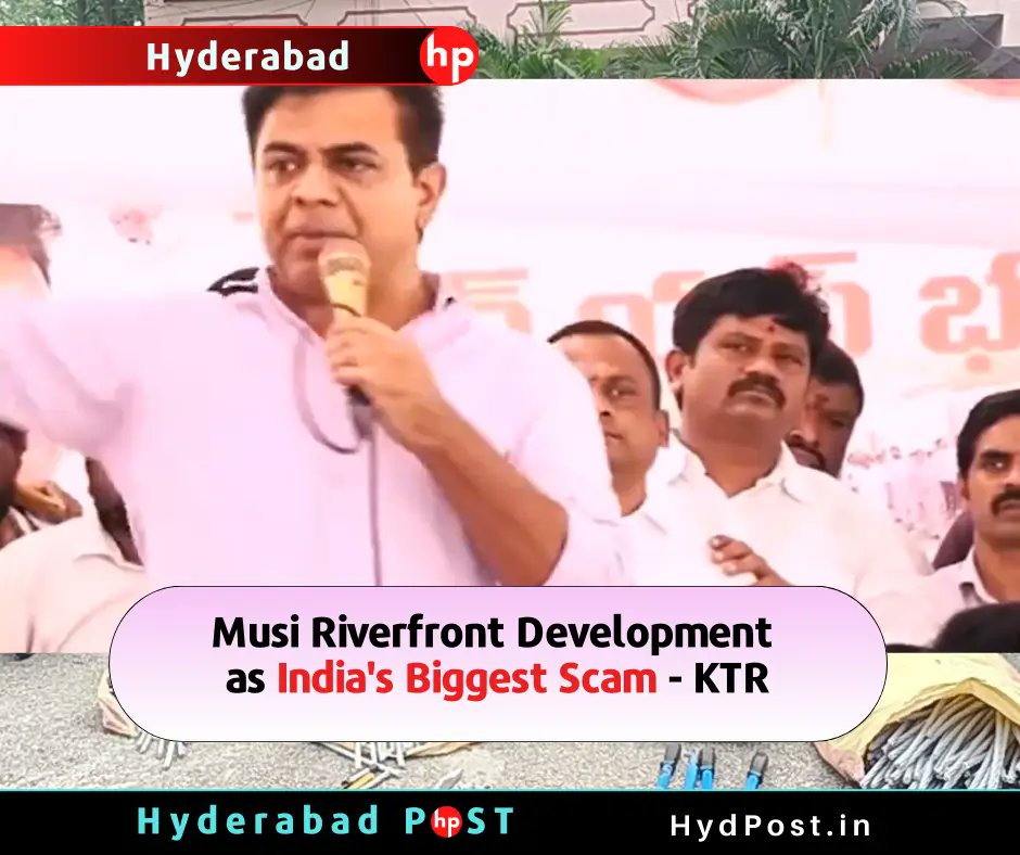 TheHydPost's tweet image. #Hyderabad #MusiRiverfrontDevelopment as India's Biggest #Scam – #KTR #BRS
Read details here… hydpost.in/musi-riverfron…