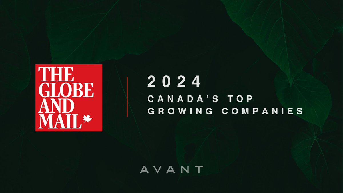 We’re proud to share that Avant has once again made The Globe and Mail’s list of Canada’s Top Growing Companies for 2024, ranking 182nd!
 
A big shoutout to all the companies making waves this year!
 
#AvantBrands #AVNT #TopGrowing24