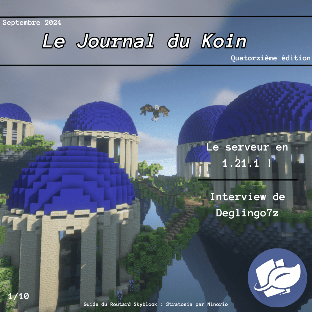 FreebuildFR's tweet photo. [Général]
La 14ème édition du Journal du Koin est en ligne, bonne lecture à tous ! 🗞️
https://t.co/3SjjrwVG6P https://t.co/upnpiOuyqg
