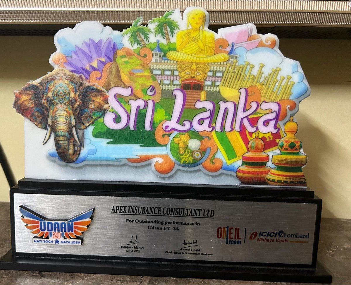 ApexHaiHum's tweet photo. Thrilled to receive the Outstanding Performance Award for *ICICI Lombard Udaan FY-24!* π
#ApexInsurance #UdaanFY24 #Teamwork #Success #ICICILombard
@ICICILombard https://t.co/HruT7jaOo7