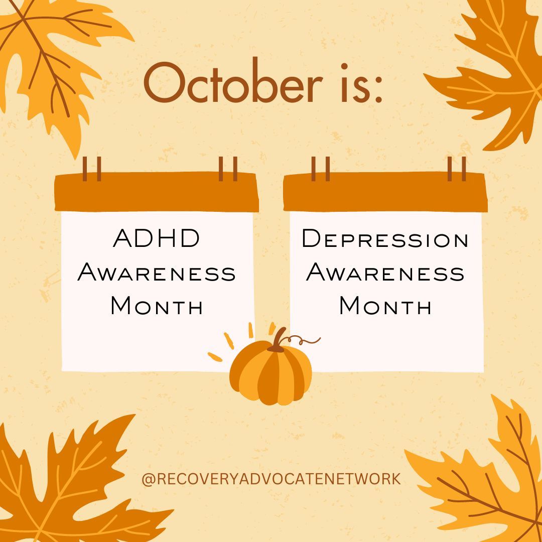 October is ADHD &amp; Depression Awareness Month—a time to recognize how these conditions impact mental wellness. Let’s break the stigma and remember mental health is a journey, not a destination. 💛 #ADHDAwareness #DepressionAwareness #MentalWellness #YouAreNotAlone #RAN2Wellness
