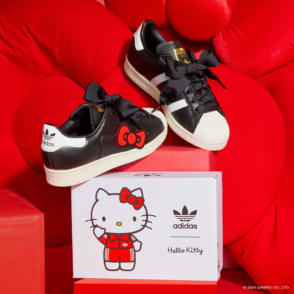 sanrio's tweet photo. The Hello Kitty 50th Anniversary celebrations continue with @adidas! ❤️💕  Shop the supercute collection now: https://t.co/N40RMC8dxY https://t.co/rpSx9xOLJ4
