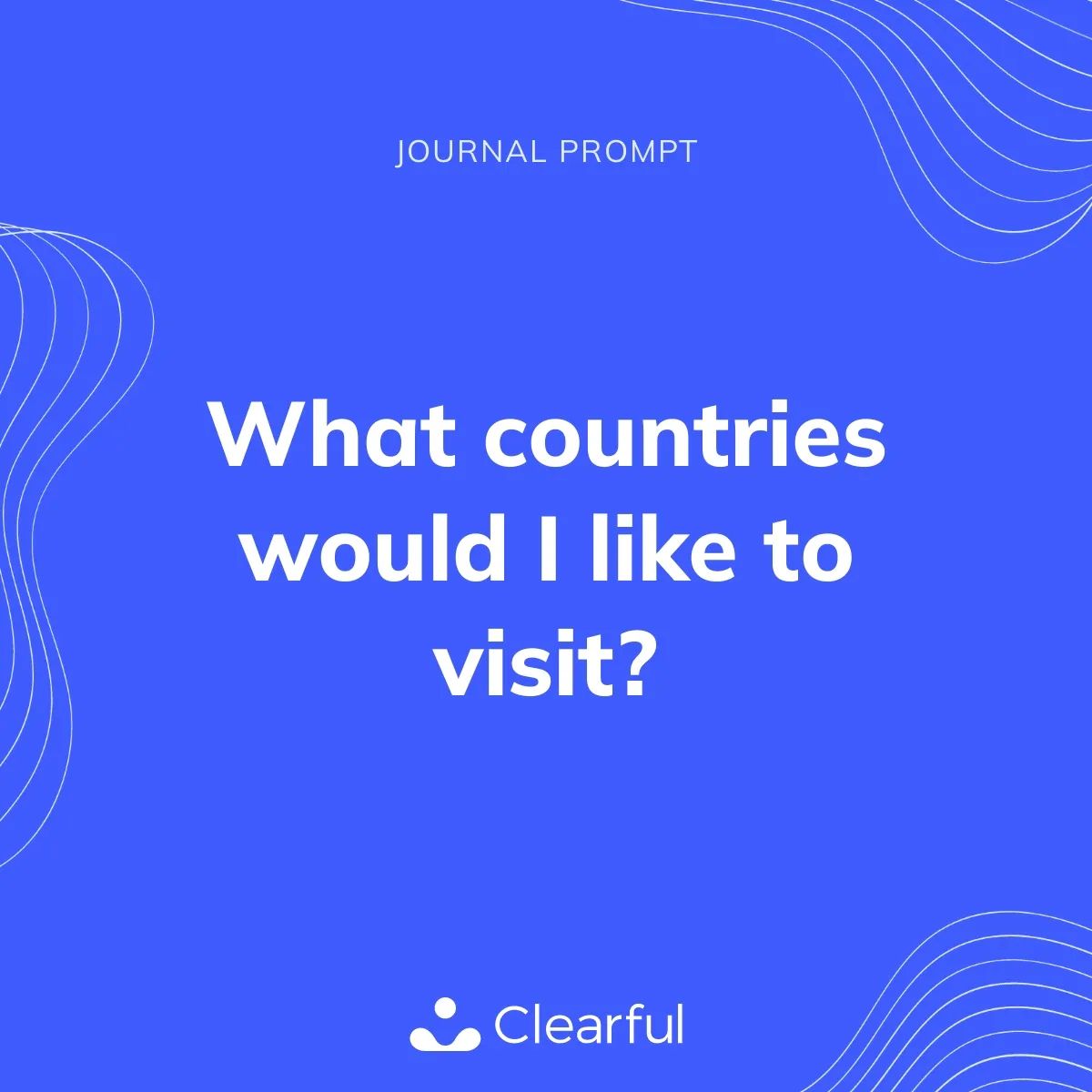 ✨Journal Prompt: What countries would I like to visit?

Share your answers below.

#journaling #journalprompt #mindfulness buff.ly/434fE0M