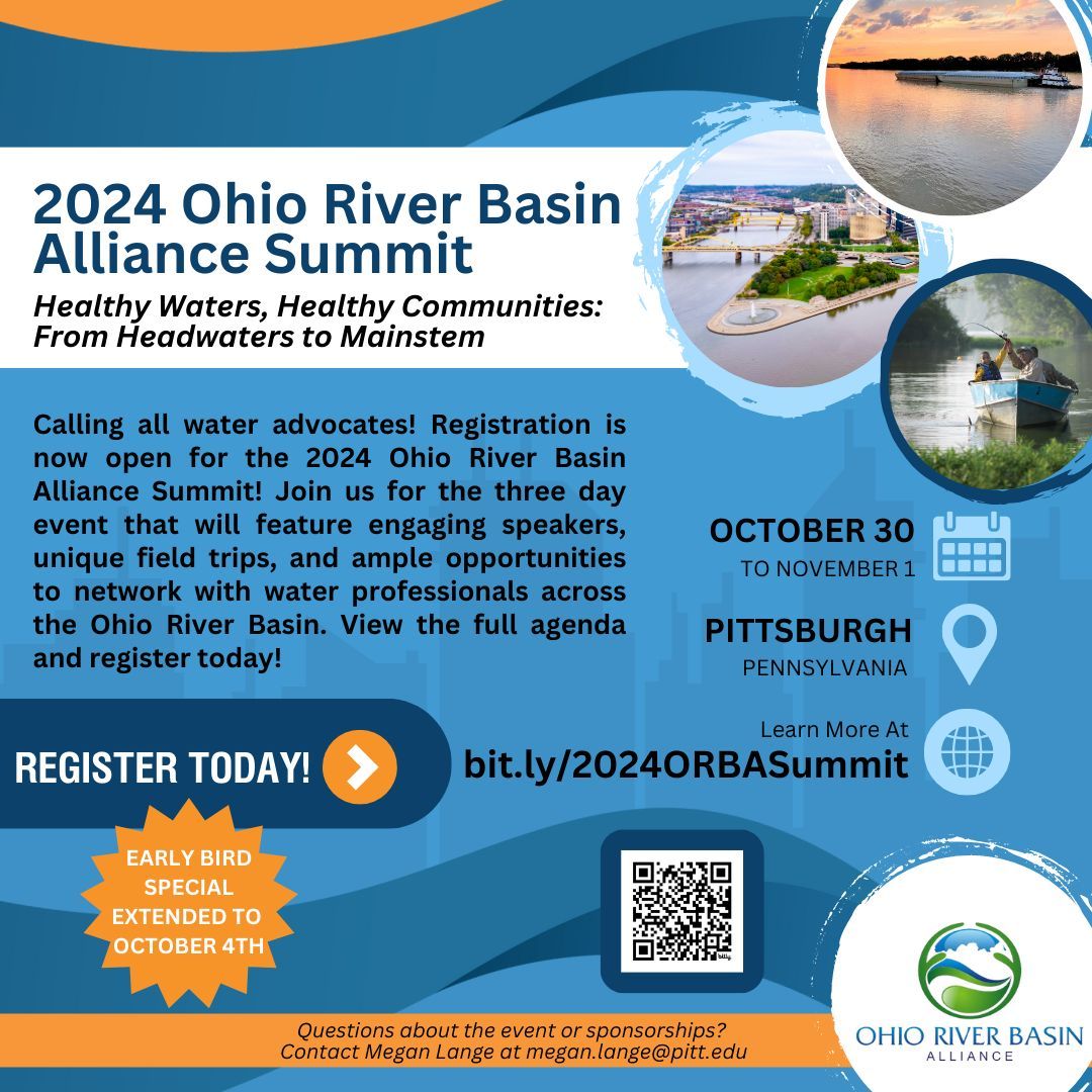 Don’t miss out! Early bird registration for the ORBA Summit has been extended to Friday, 10/4! Join us for the 3 day event that will feature engaging speakers, unique field trips, and ample opportunities to network with water professionals. Register today buff.ly/4bG6wok