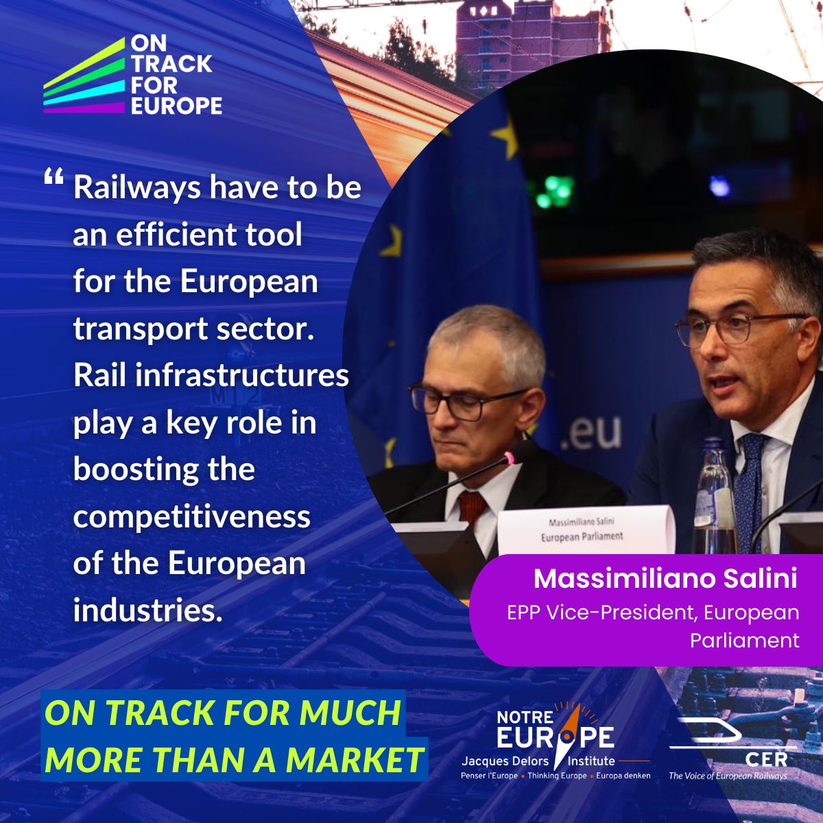 be_logistical's tweet image. CER_railways: MEP and EPP Vice-President @MaxSalini, on boosting the competitiveness of the European industries👇

#OnTrackForEurope #SingleMarket