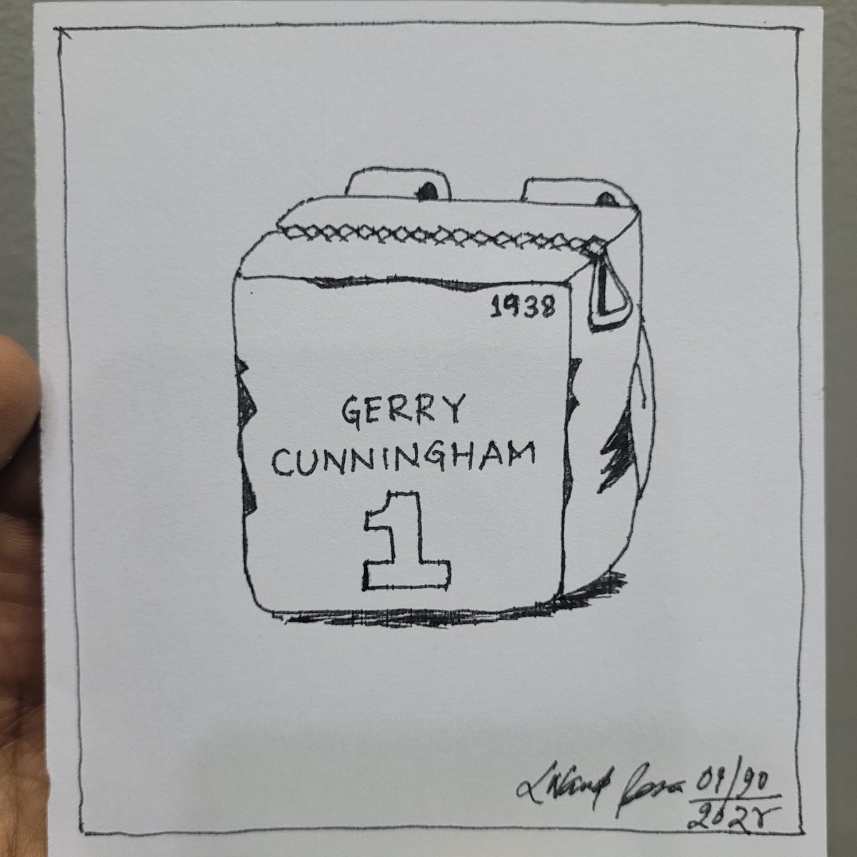 NandiBora's tweet photo. So a friend suggested to be part of #inktober. This is the first piece of #inktober2024 based on the invention of the zipper #backpack by Gerry Cunningham in 1938. Just an impromptu piece on the creator.
#improvisingversatility #penart #gamapens #brilink #fact #inkart https://t.co/xILDcOjODK