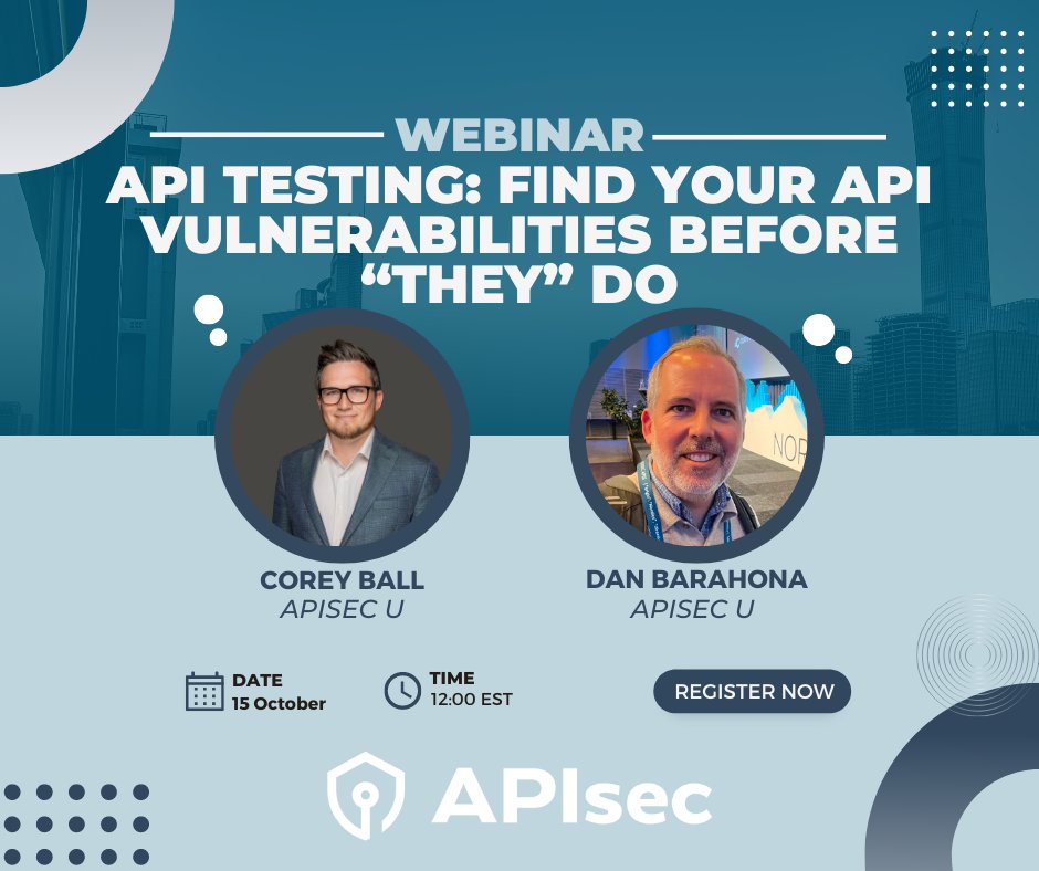 apisecu's tweet image. Happy #CybersecurityAwarenessMonth 🥳
With APIs being the #1 most frequent attack vector, this month's workshop is about testing, finding vulnerabilities that attackers are looking for, and fixing flaws before they get to production.
Join us October 15: my.demio.com/ref/gQV9YQaOuL…