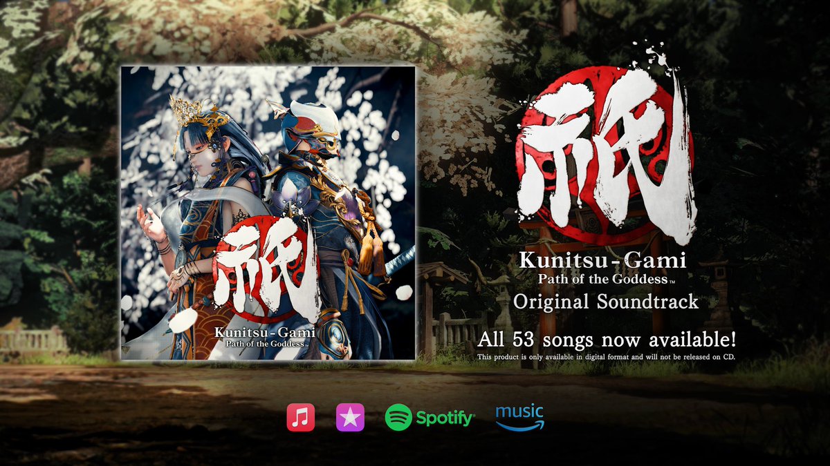 Purify your ears with the sounds of the Kunitsu-Gami: Path of the Goddess soundtrack, now available on streaming services!