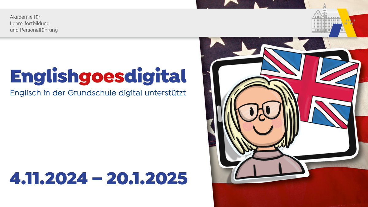 Stabsstelle_ALP's tweet photo. Digitales Wörterlernen oder das ‚th‘ einüben – solche Kompetenzen gehören auch in der #Grundschule zum #Englischunterricht. Ab 4.11. bietet unsere 🇬🇧-Reihe vielfältige Tipps & Anregungen dazu.
Infos & Anmeldung 👉 https://t.co/m2Xgoclfe4
#twlz #BayernEdu #PrimarEdu @KM_Bayern https://t.co/971CyUuyvg