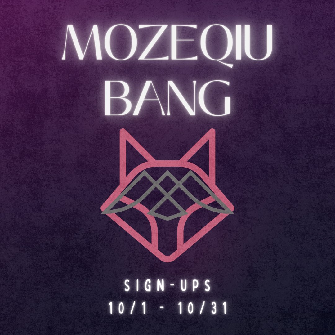 Sign-Ups for the Mozeqiu Bang are Officially Open! Come join!

The creation period will run
Nov - Mar so there is ample time to work together  in a low stress and supportive community!! 🐦‍⬛🌶️ ↴

[ #mozeqiu #jiaoqiu #moze #hsr ]