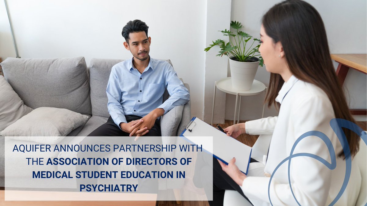 Aquifer is elated to announce a new partnership with @ADMSEP, the Association of Directors of Medical Student Education in Psychiatry. We look forward to this amazing opportunity as we embark on creating a course in psychiatry to support health professions education. #ADMSEP