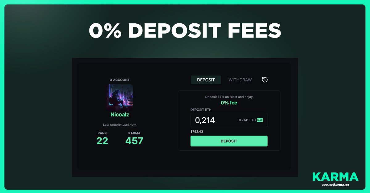 Let’s be real, you would never try to play the prisoner’s dilemma game if the prison took some fees.

Karma doesn’t take any money from what you deposit. Try it out now app.getkarma.gg