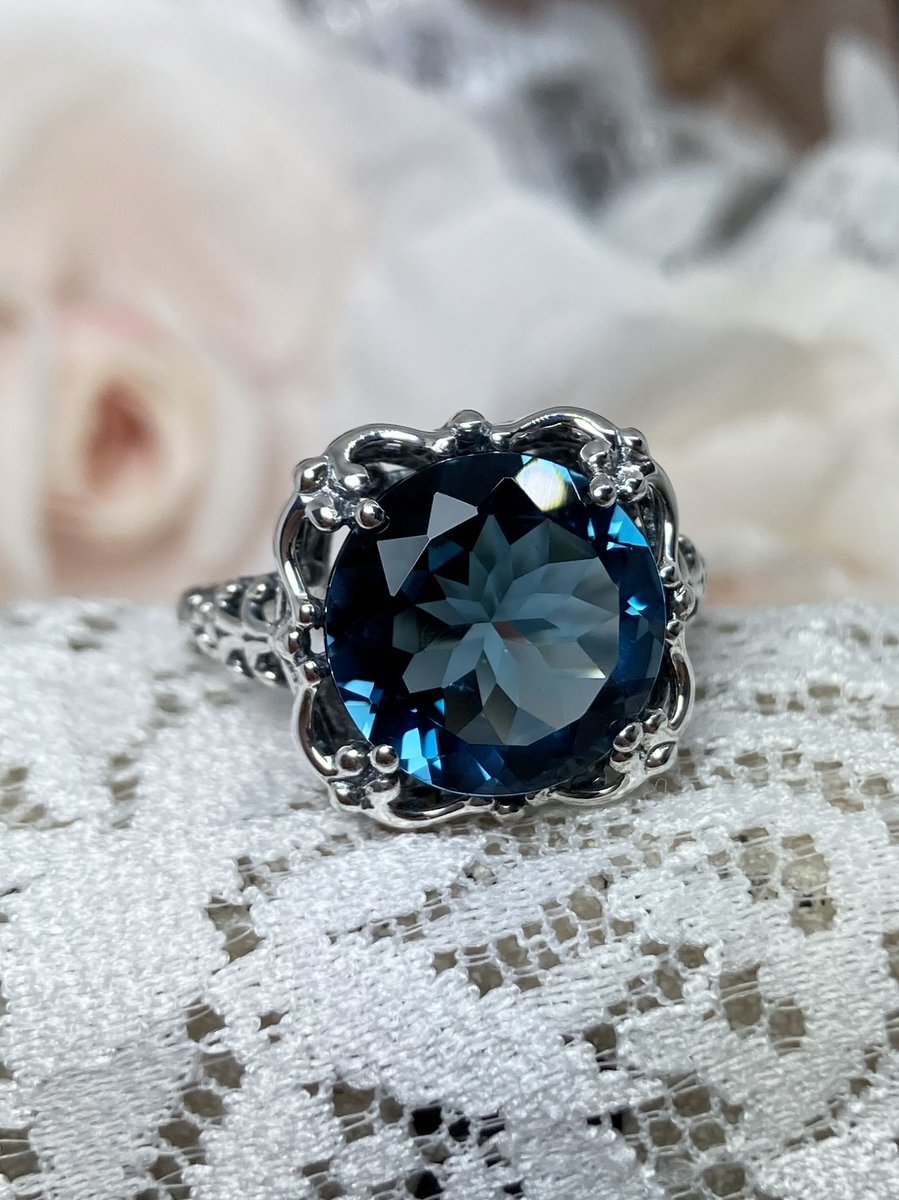 GingerTCHS's tweet photo. London Blue Topaz Ring, Sterling Silver or Gold/ 7ct Round Natural Topaz Victorian Filigree [Made To Order] Speechless Design#103 https://t.co/6yBaThCxdi via @Etsy https://t.co/nzF7uYGMXX