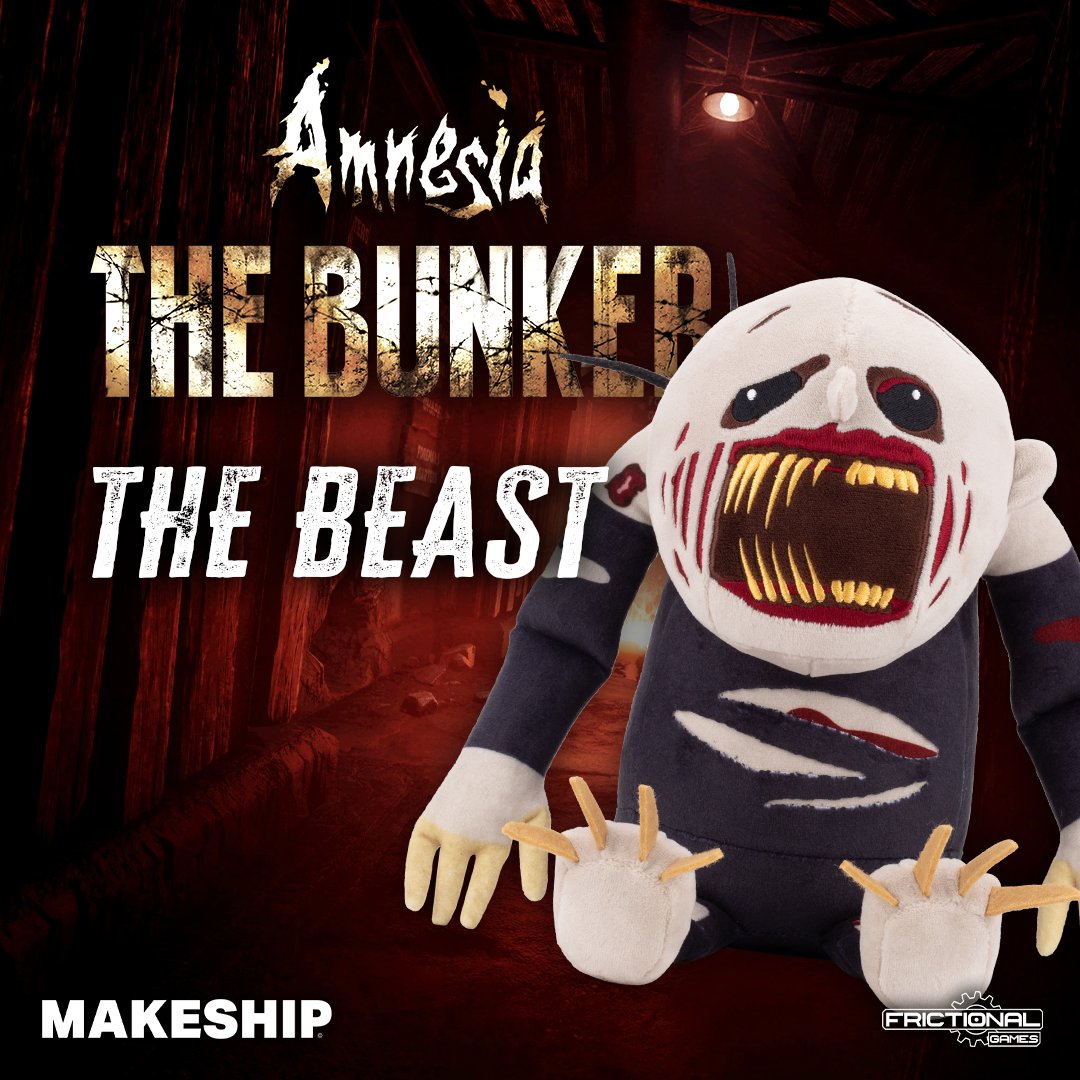 frictionalgames's tweet photo. The BEAST plushie from Amnesia: The Bunker is here just in time for Halloween 🎃

This is a limited run with only 1000 plushies available so be sure to grab it while you can!

https://t.co/hM34GuzK0x https://t.co/O9WvevZHFK