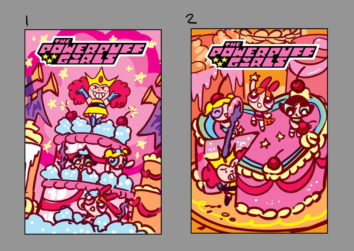 Thumbnail sketches for the cake cover in honor of GBBO being back! 🎂🍰