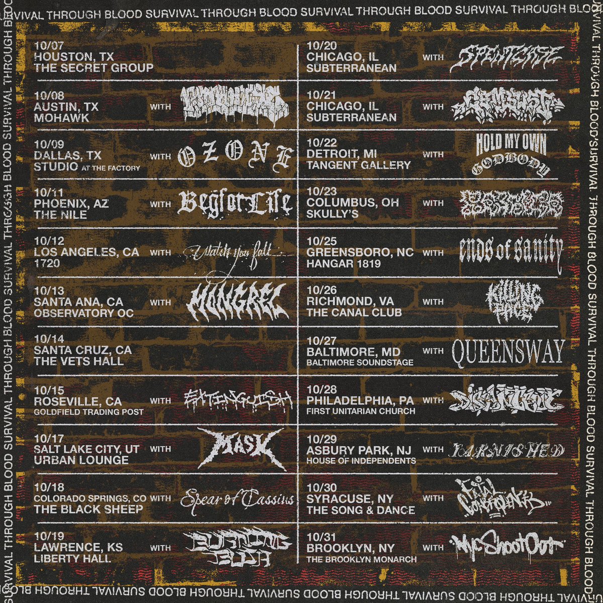 Tour starts next week with <a href="/painoftruthhc/">Pain Of Truth</a> <a href="/OUTTAPOCKETHC/">OUTTA POCKET</a> <a href="/BalmoraCTHC/">Balmora</a> and sick locals in most cities. Tickets on sale now dyingwishhc.com see you soon