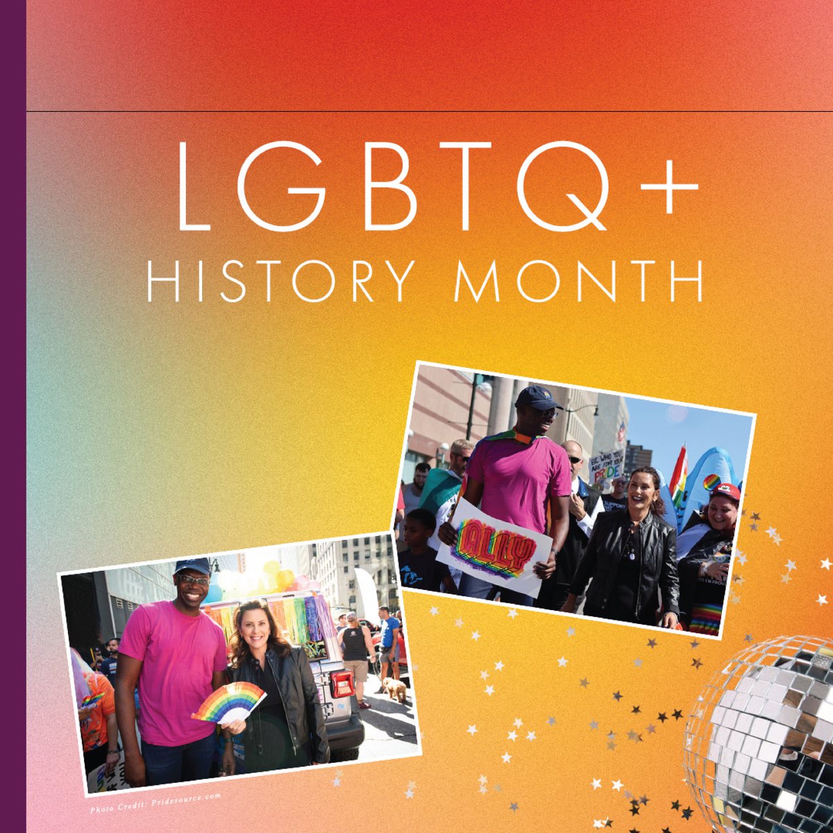 GovWhitmer's tweet photo. This LGBTQ+ History Month, we honor the legacy of Michigan's LGBTQ+ community—those who fought for equality long before us, laying the groundwork.

Together, we're continuing that work and writing the next chapter of Michigan's LGBTQ+ story 🏳️‍🌈🏳️‍⚧️ https://t.co/YQRIl0fs3T