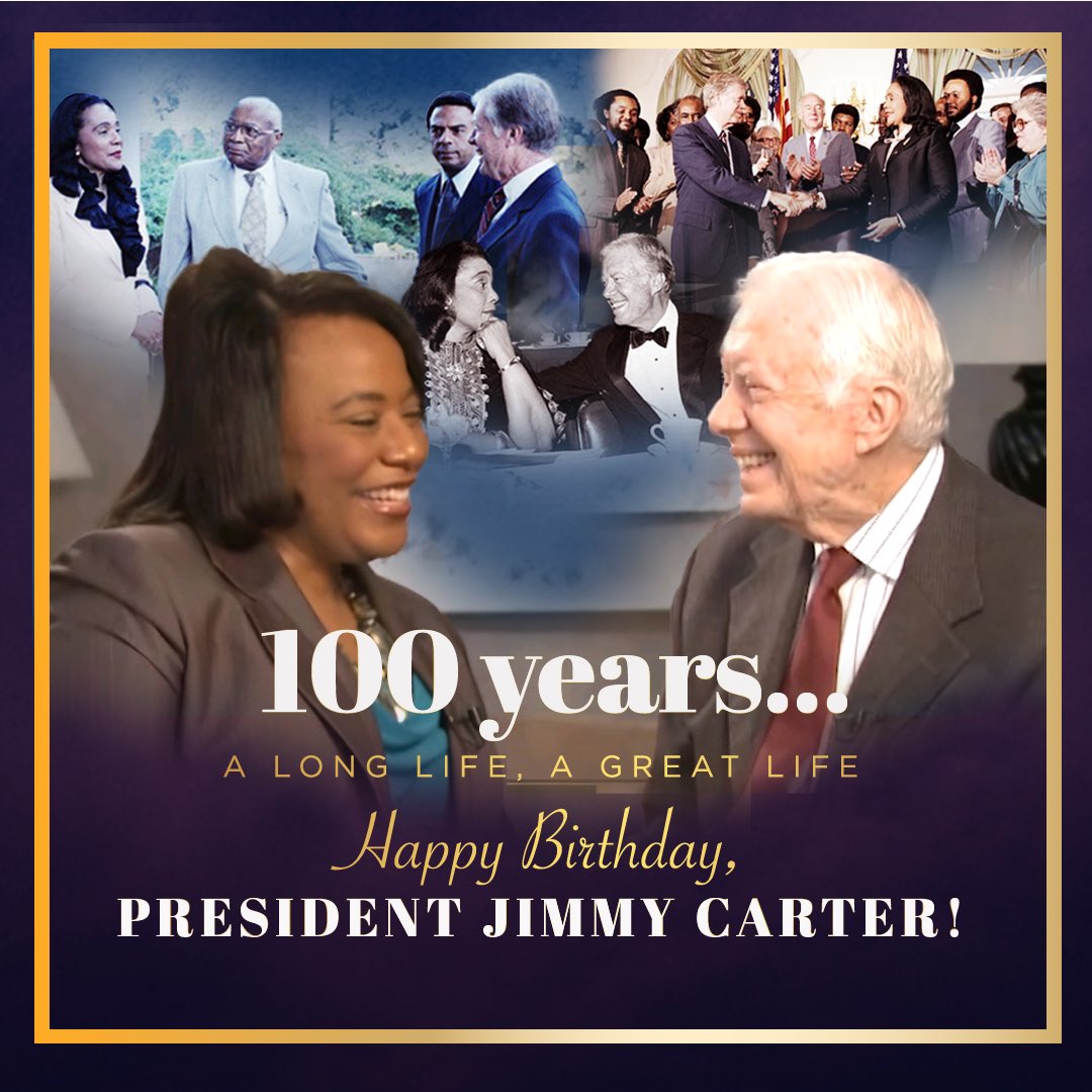 Happy 100th birthday to President Jimmy Carter!

As we celebrate this incredible milestone, I want to honor the deep bond between President Carter and my family. Both my father, Dr. Martin Luther King Jr., and President Carter were awarded the Nobel Peace Prize, and together,