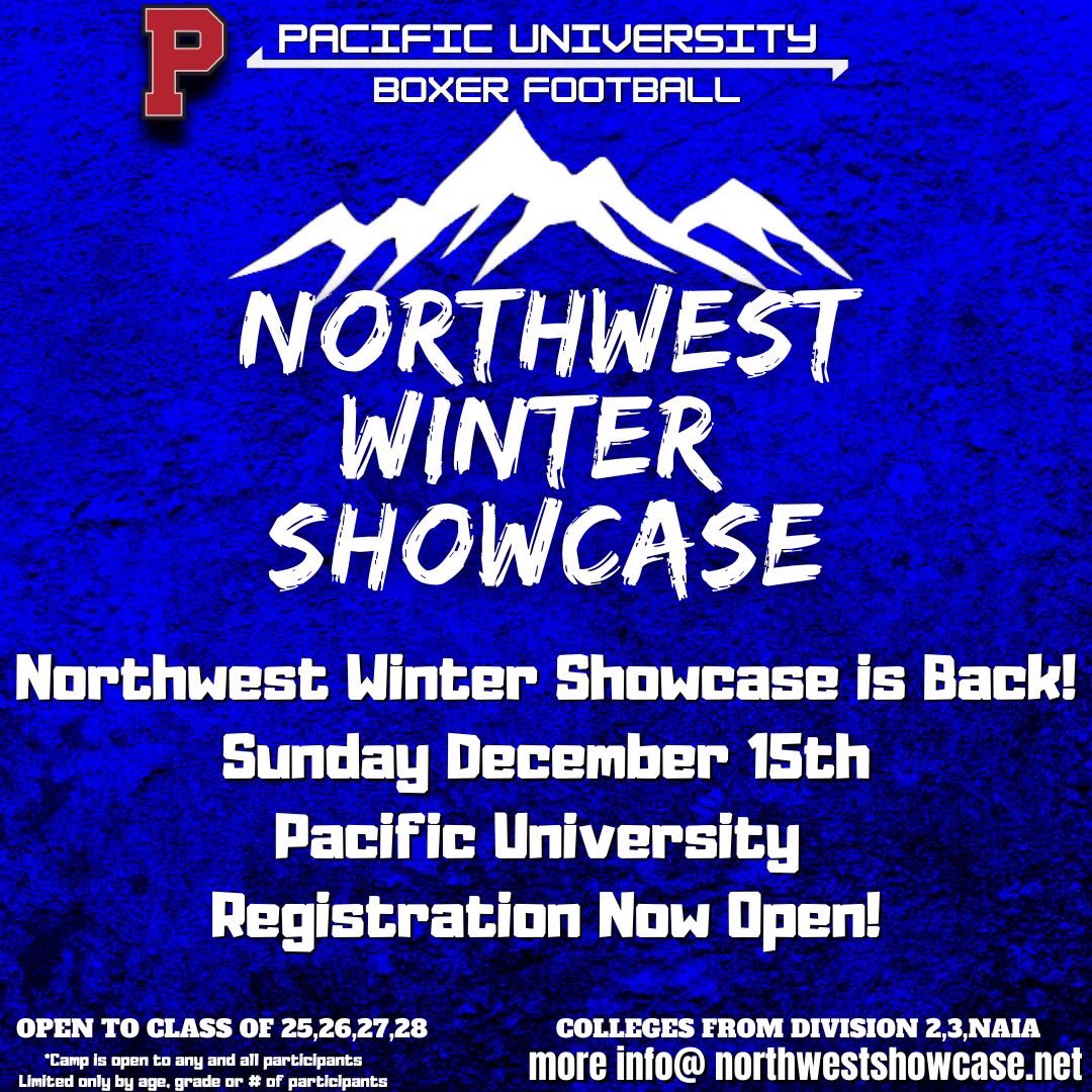 Coach_BMeyer's tweet photo. The Northwest Winter Showcase is BACK in Forest Grove on December 15th!!!! Registration is now open! Great opportunity to work with some of our staff and to be evaluated by some great schools! Hope to see you there🤙🏽

https://t.co/RvCBpqOb5s https://t.co/tsoXBjsjUf