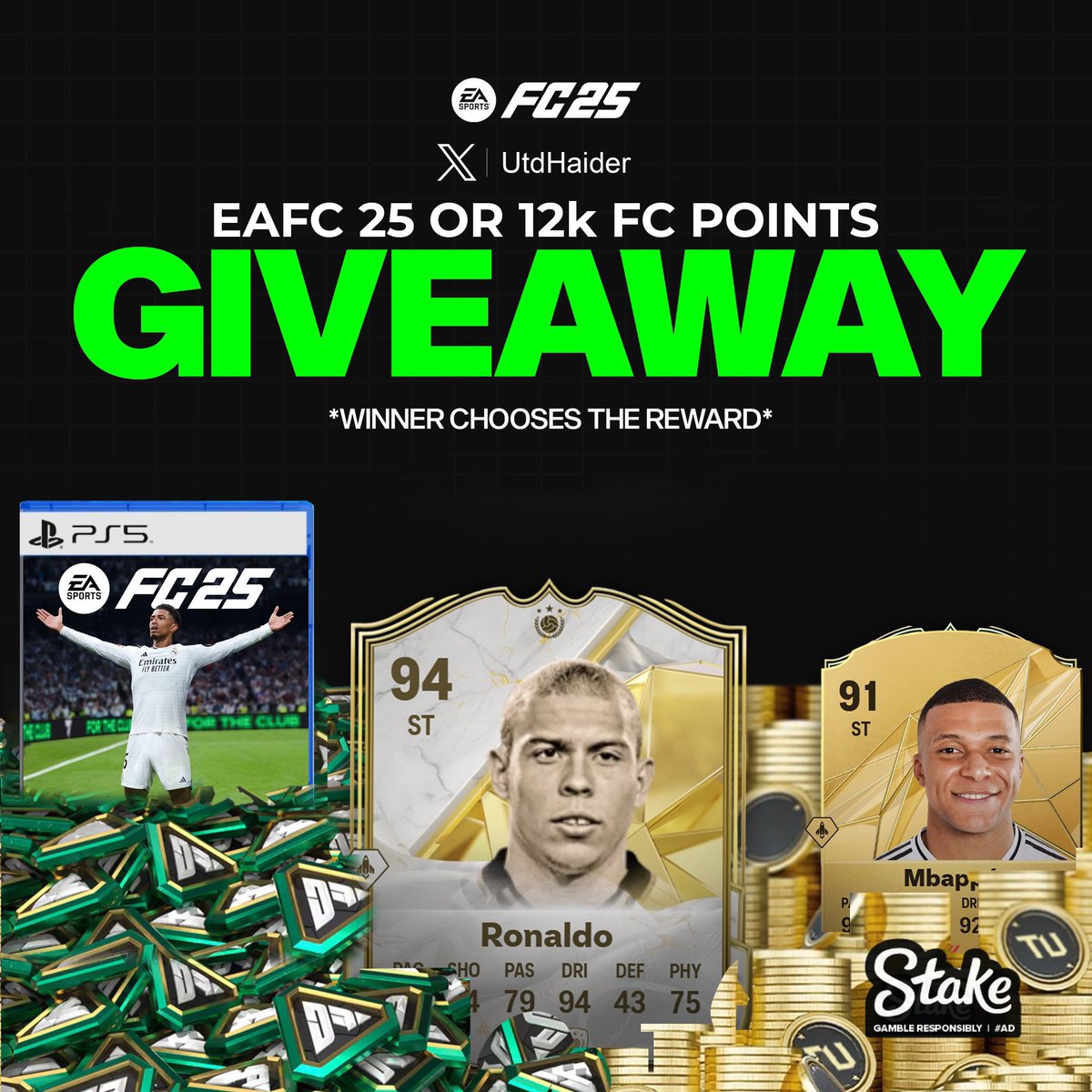 🚨EA FC 25 STANDARD EDITION GIVEAWAY [PS5, Xbox &amp; PC] 

EA FC 25 Redeem Code, 12K POINTS, 500K COINS

~ Follow [@utdhaider &amp; <a href="/UnitedEdits_/">Edits</a>]
~ Like ❤️ and Retweet 🔁

Comment DONE so I can message you, good luck!
