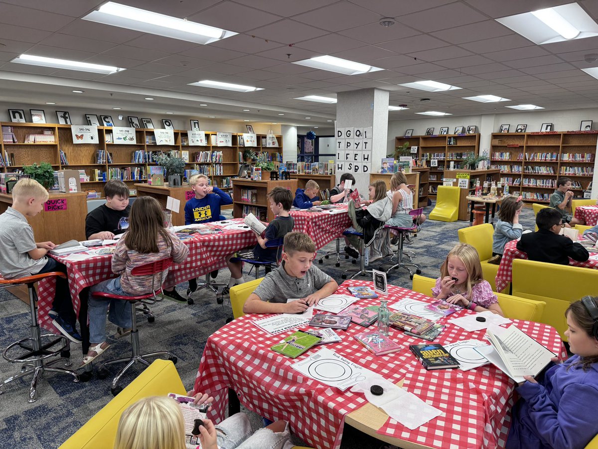 Chef Barackman and I had a fabulous time “cooking up” a “book tasting” for Leawood students! We love to see them trying new books!