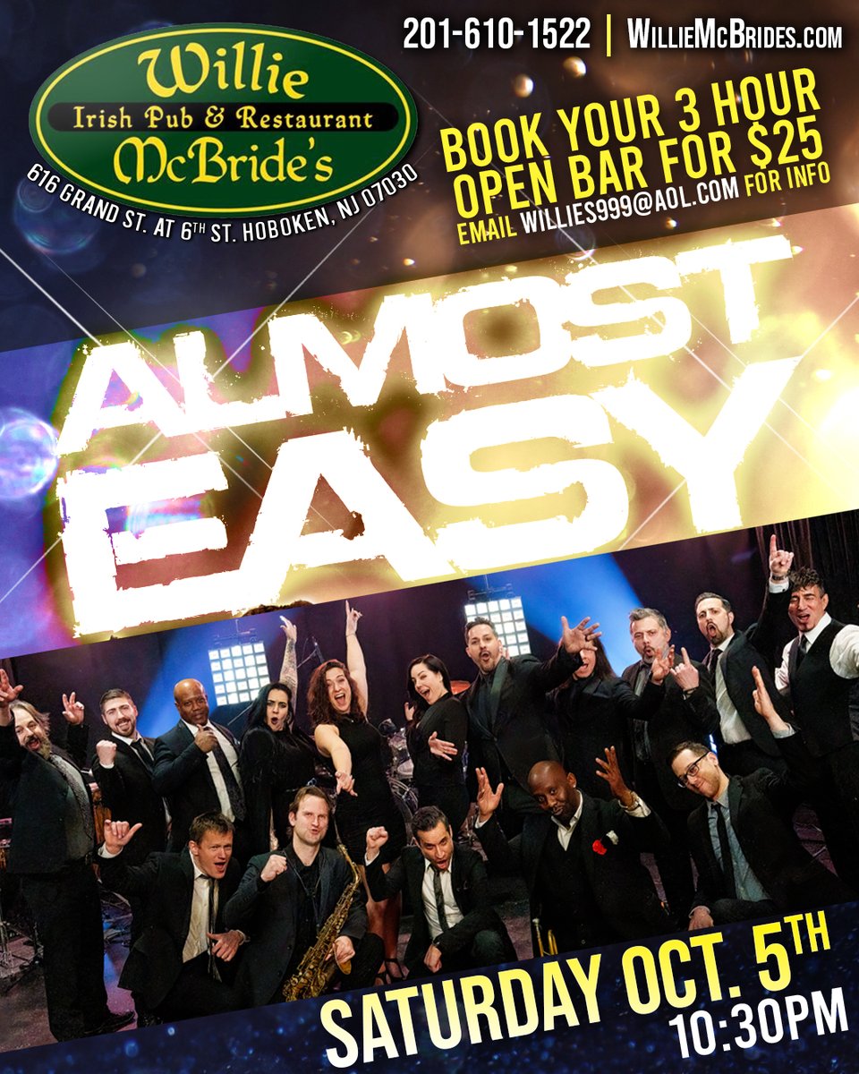 AE RETURNS TO Willie McBrides Hoboken Saturday Night! - mailchi.mp/c6368a22f853/0…