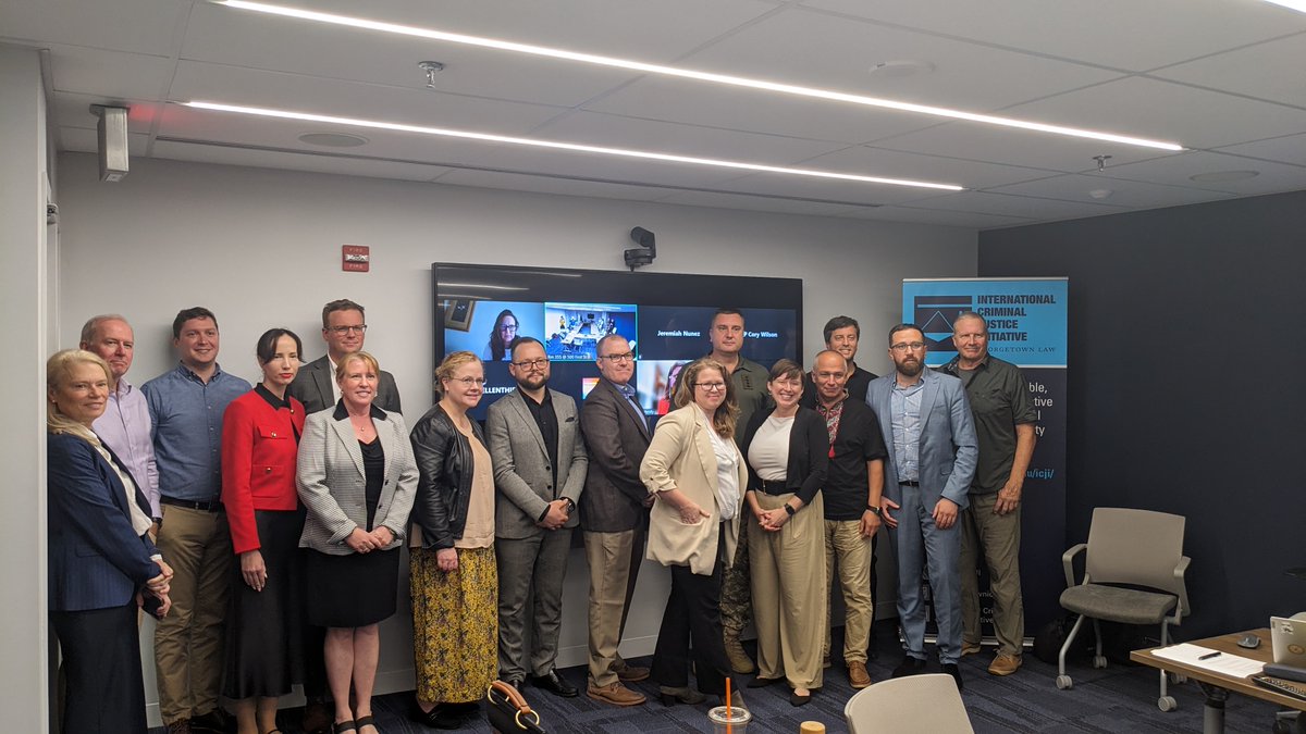 GtownICJI's tweet image. We thank @ObserveConflict for hosting a workshop for @GtownICJI's legal experts alongside their Ukrainian counterparts in Washington D.C focusing on analyzing and preserving evidence of conflict-driven #warcrimes and #atrocities threatening people, places, and global heritage.