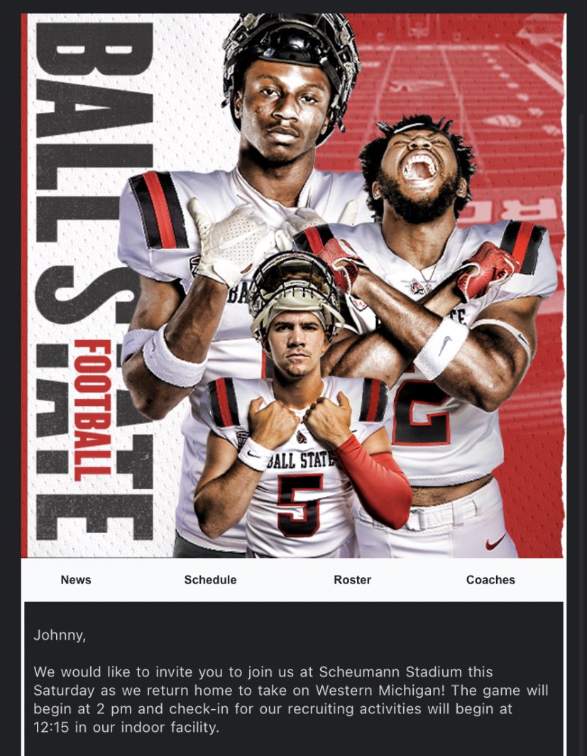 Huge thank you to coach Murray at Ball State for the opportunity to visit the facilities and watch the team play! 
#gocardinals 
<a href="/BallStateFB/">Ball State Football</a>