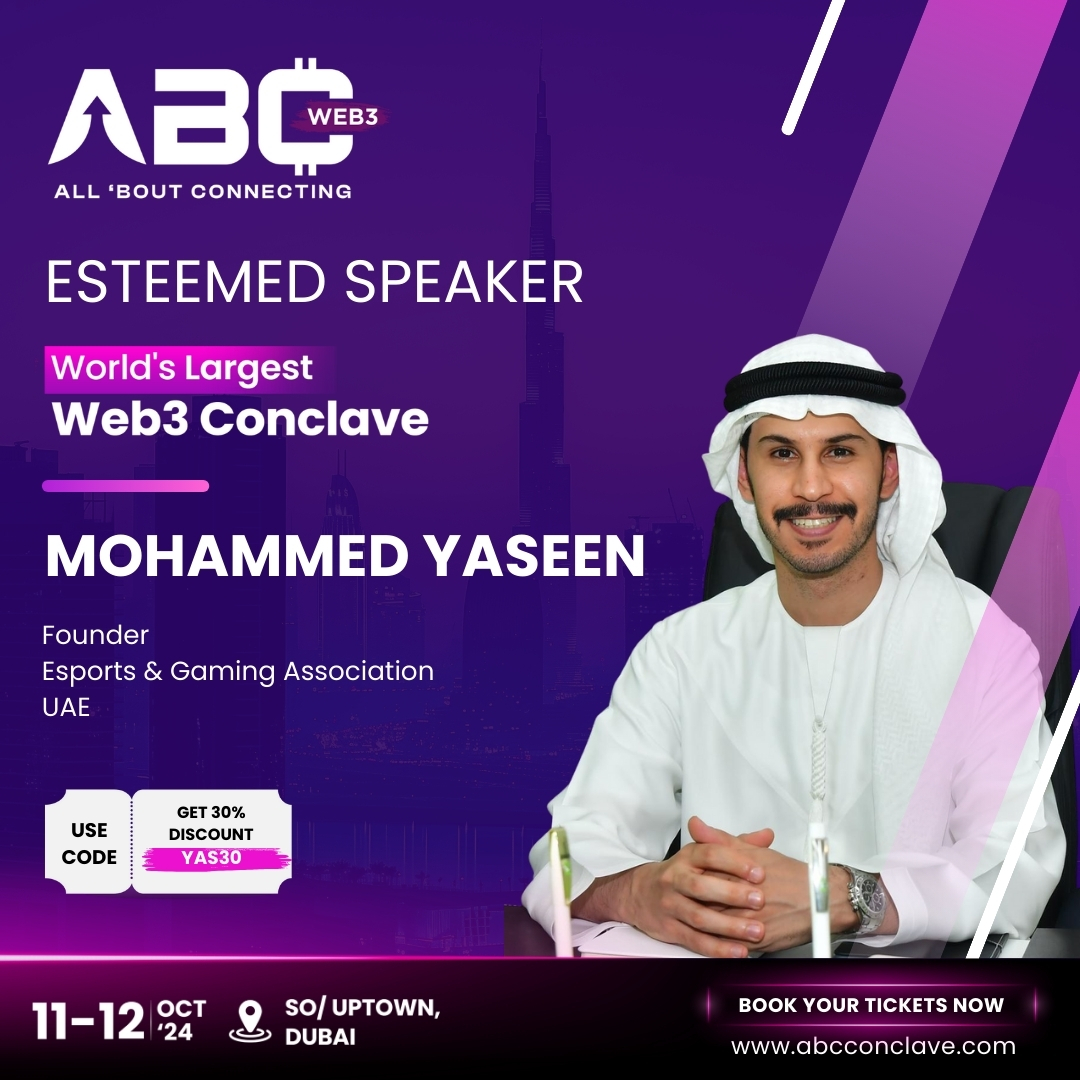 We’re excited to announce <a href="/GuildMM1/">GuildMM</a>, Founder of the Esports &amp; Gaming Association, as one of our esteemed speakers at ABC Conclave 'Dubai, happening on 11-12 October '24 at SO/ Uptown, Dubai.

As the Founder of the Esports &amp; Gaming Association, Mohammed Yaseen has been at the
