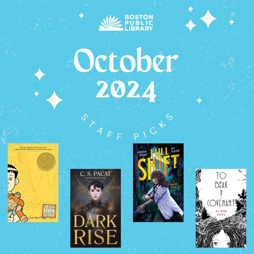 Boston Public Library Teen Services (@bplbostonteens) on Twitter photo Whether you want to start October out with a Halloween horror read, or aren't into scary stories, we have great suggestions for you this month! Check out American Born Chinese by <a href="/geneluenyang/">Gene Luen Yang</a>, Dark Rise by <a href="/cspacat/">C.S. Pacat</a>, Full Shift by <a href="/JL_Dugan/">Jennifer Dugan Updates</a>, or To Break a Covenant by <a href="/2furiosa/">alison ames updates</a> Whether you want to start October out with a Halloween horror read, or aren't into scary stories, we have great suggestions for you this month! Check out American Born Chinese by <a href="/geneluenyang/">Gene Luen Yang</a>, Dark Rise by <a href="/cspacat/">C.S. Pacat</a>, Full Shift by <a href="/JL_Dugan/">Jennifer Dugan Updates</a>, or To Break a Covenant by <a href="/2furiosa/">alison ames updates</a>