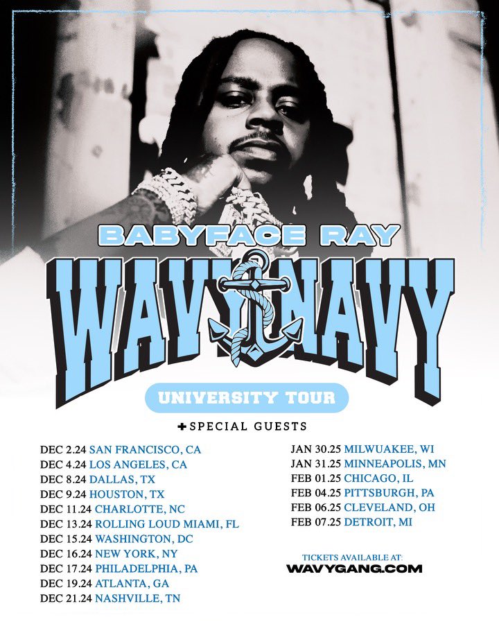City Near You  🌊

Sign up for presale w/ link in my bio. Tickets on sale this Friday at 10am

laylo.com/babyfaceray/m/…
