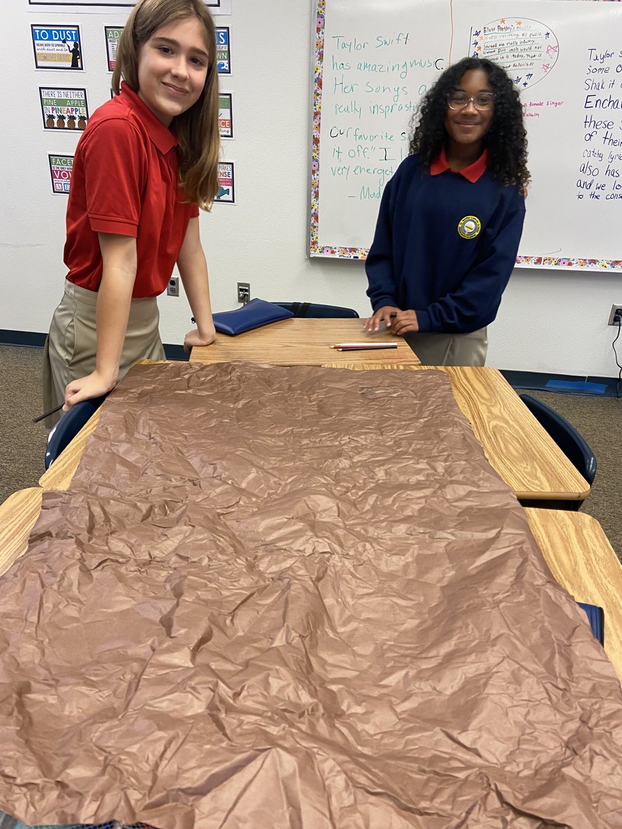 StMarthaCS's tweet photo. Mrs. Esposito's 6th Grade Social Studies Class is learning about early humans and cave art. Today they created their own cave art, telling a story of what life is like in 2024. #ExcellenceInKnowledge #History #Art https://t.co/Viy3sNczml