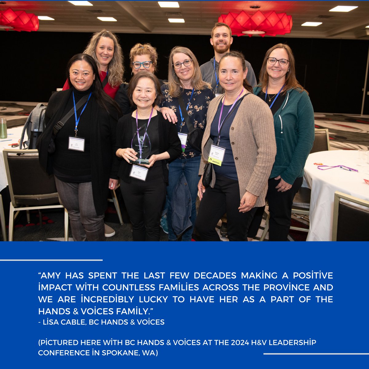 HandsandVoices's tweet photo. Congratulations to the 2024 Seaver Vision Award Winner Amy Ho. Amy has been a BC Hands &amp; Voices Board Member and Parent Guide since both were started in British Columbia, Canada in 2008.
https://t.co/ZGHObJU9My https://t.co/8bmK5c3K4M