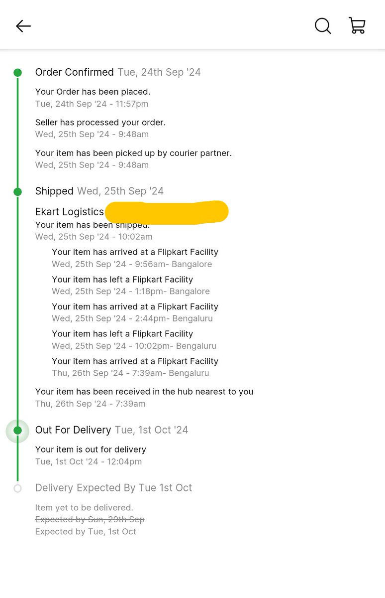 SahaShouvik's tweet photo. @Flipkart It has been 3 days since the delivery date &amp; @Flipkart still couldn't deliver my order. Why do you take orders when you don't have stock? It's quite evident that you don't have the stock because the order reached my nearest hub on 26th Sept and today is 1st Oct
@flipkartsupport https://t.co/hW3azkLbRc