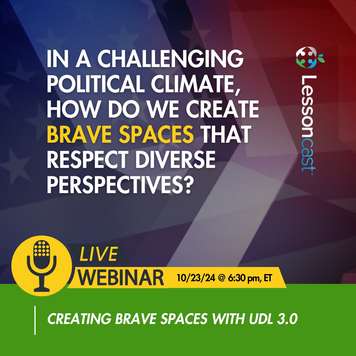 Nicole Tucker-Smith (@mstuckersmith) on Twitter photo Join Creating Brave Spaces with UDL 3.0 hosted by <a href="/Lessoncast/">Lessoncast Learning</a> on 10/23 at 3:30 pm PT/ 6:30 pm ET.
Click the link below to complete your complimentary registration.
lnkd.in/eqEP4Fkw
#UDL #ProfessionalDevelopment Join Creating Brave Spaces with UDL 3.0 hosted by <a href="/Lessoncast/">Lessoncast Learning</a> on 10/23 at 3:30 pm PT/ 6:30 pm ET.
Click the link below to complete your complimentary registration.
lnkd.in/eqEP4Fkw
#UDL #ProfessionalDevelopment