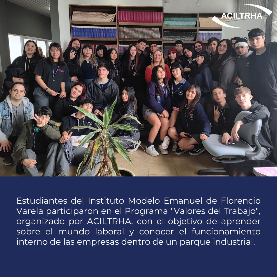 El pasado lunes 9 de septiembre, los estudiantes del Instituto Modelo Emanuel de Florencio Varela realizaron una visita especial a las instalaciones de Aciltrha y luego a la empresa CEVA Logistics, con el objetivo de conocer de cerca su funcionamiento.

#ValoresDelTrabajo