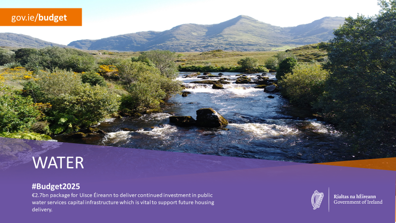 €2.7bn investment in water to support future housing delivery.
#Budget2025